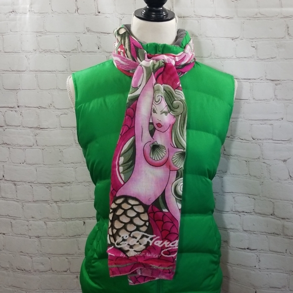 Ed Hardy Pink Mermaid Scarf By Christian Audigier - Picture 1 of 7